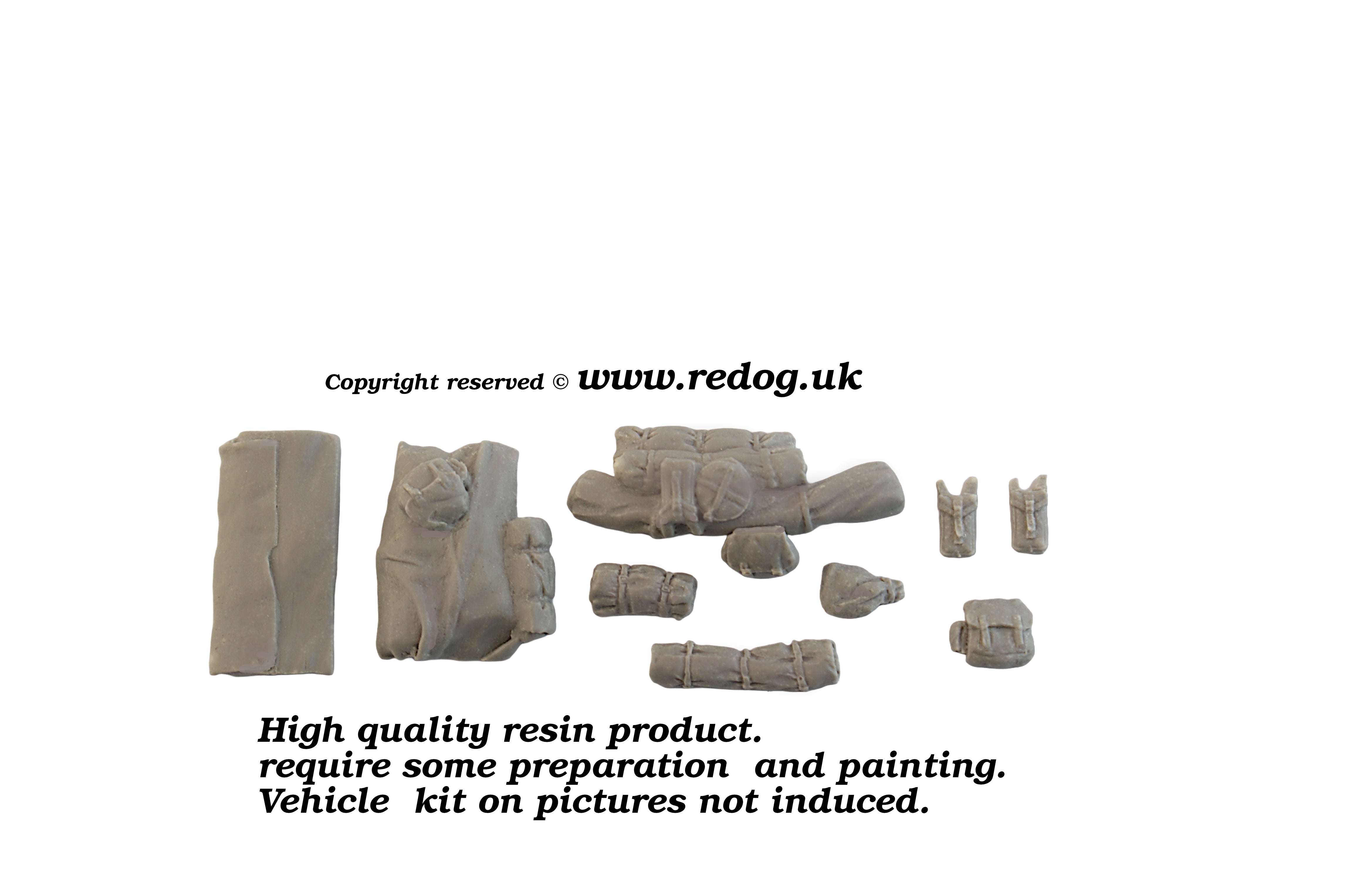 1/35 Redog US M3 Stuart tank stowage set.
