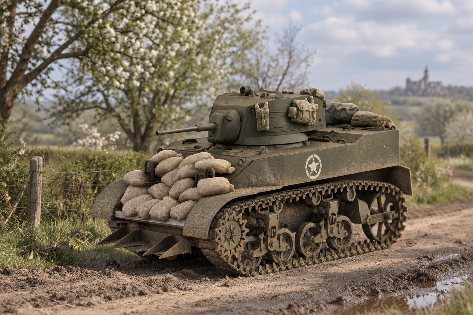 1/35 Redog - M3 Stuart tank stowage and sand bags armour set.