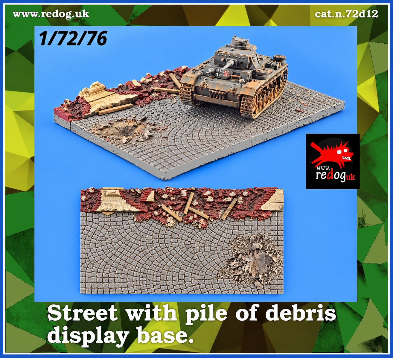1:72  Redog Display Base Small Diorama For Military Scale Model Vehicles /D12