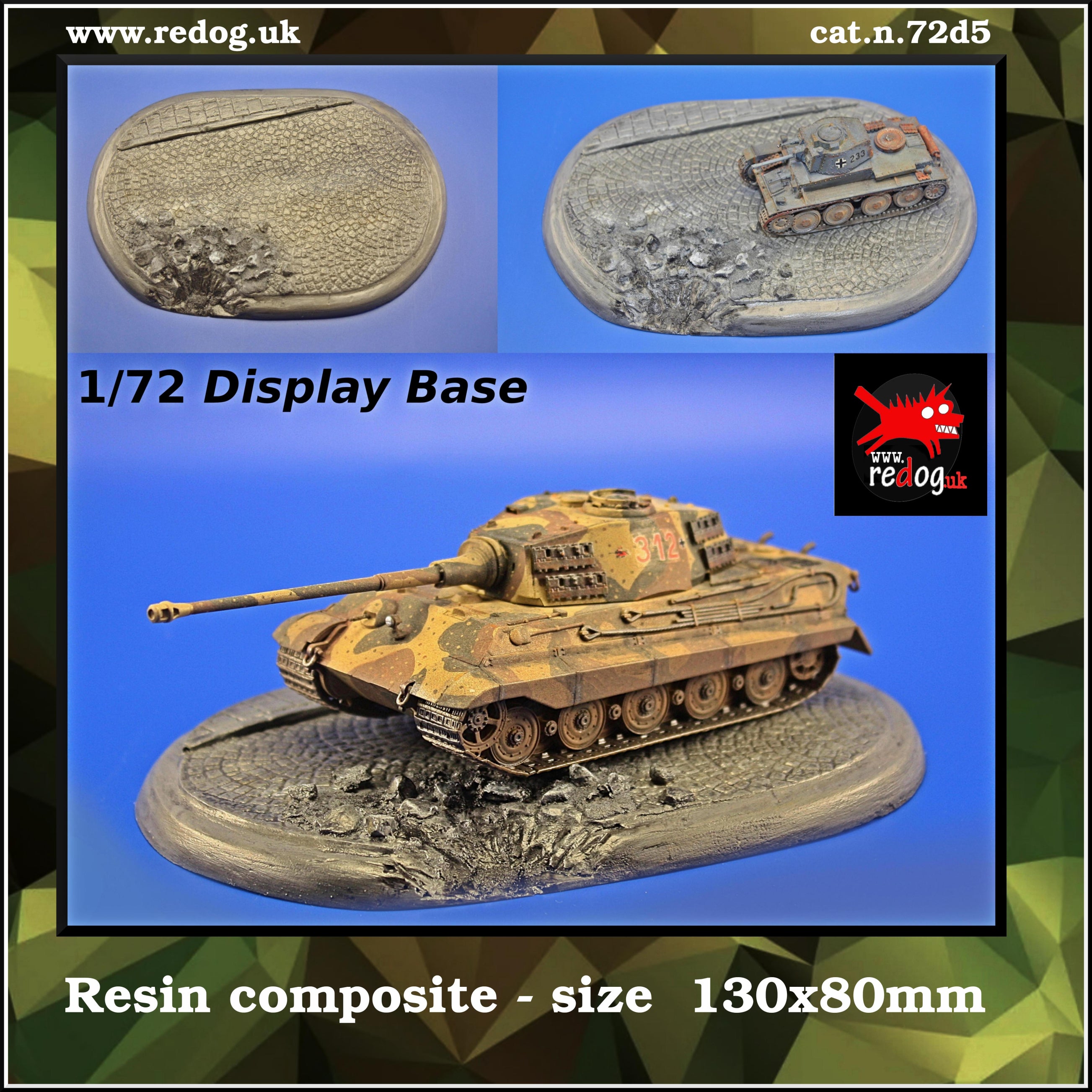 1:72 Smart Oval Display Base for Scale models/vehicles -  D5