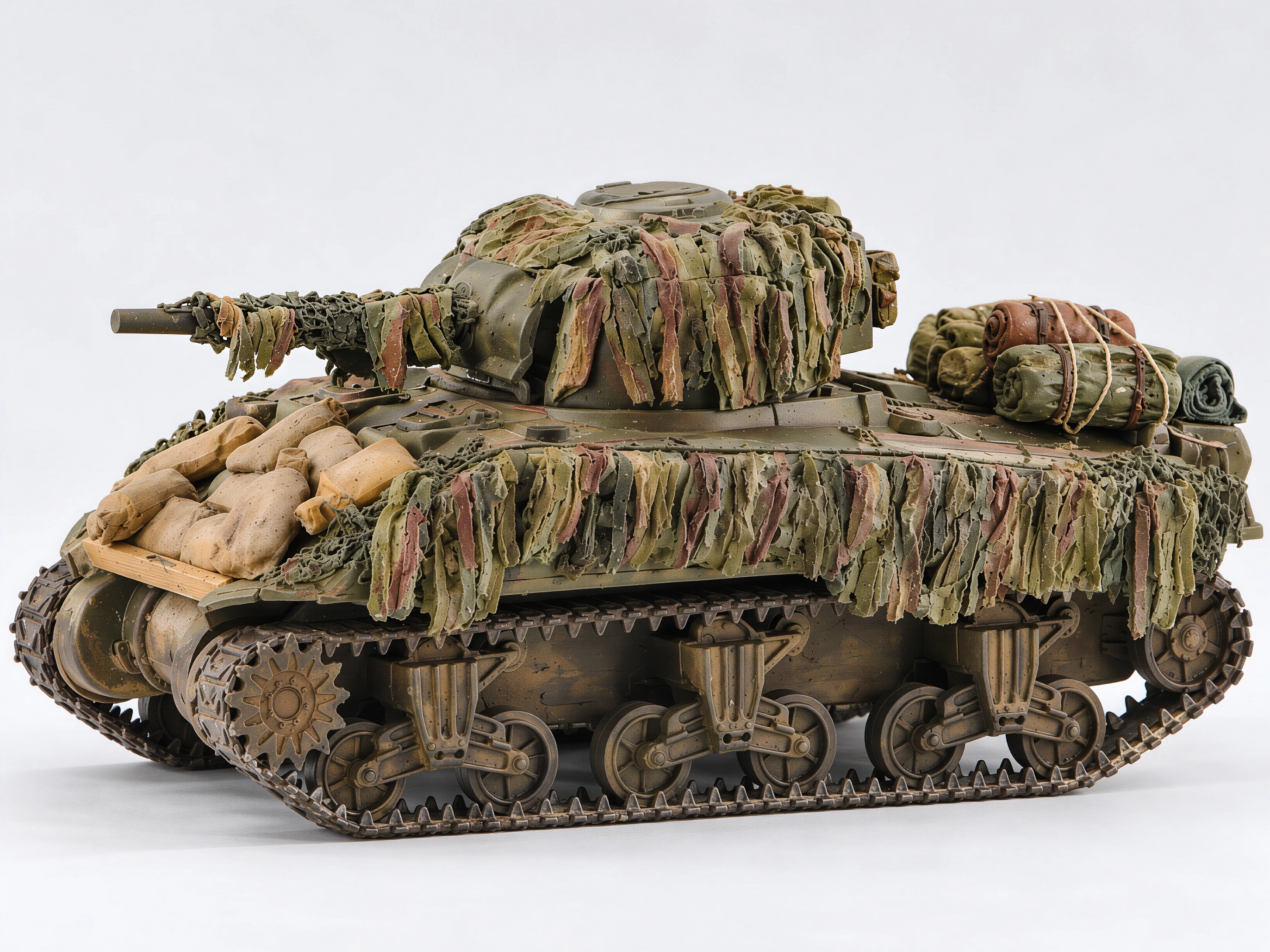 1:72 Sherman MK I Tank Scale Model Stowage and Hessian Camouflage Strips Kit /Shmkv