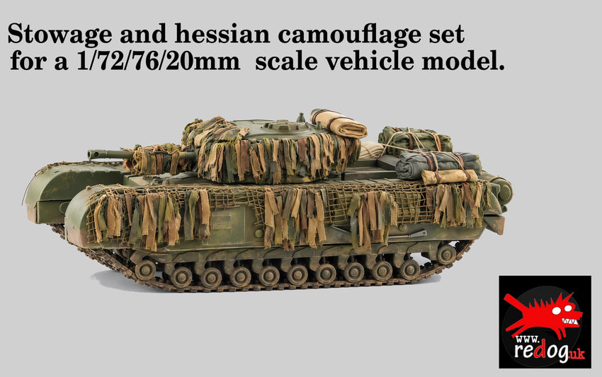Redog 1:72 Churchill Tank Flexible Hessian Camouflage  and Stowage Kit