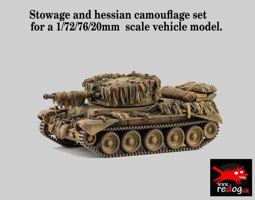 Redog 1:72 British Cromwell  Tank Hessian Camouflage and stowage kit.