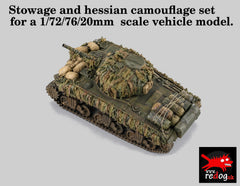 1:72 Sherman MK I Tank Scale Model Stowage and Hessian Camouflage Strips Kit /Shmkv