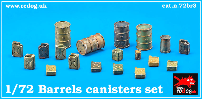 1:72  Barrels and Jerry Cans kit for Scale models /Dioramas /72br3