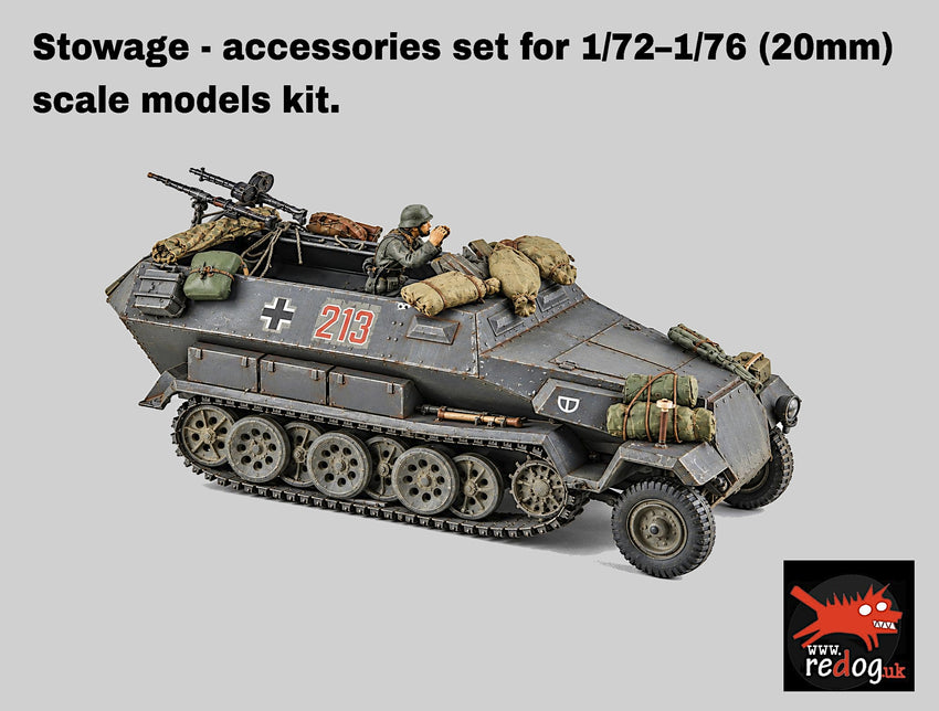 1:72 or 1:76 Sd.Kfz.251 Hanomag Tank Military Scale Model Stowage Kit Accessories