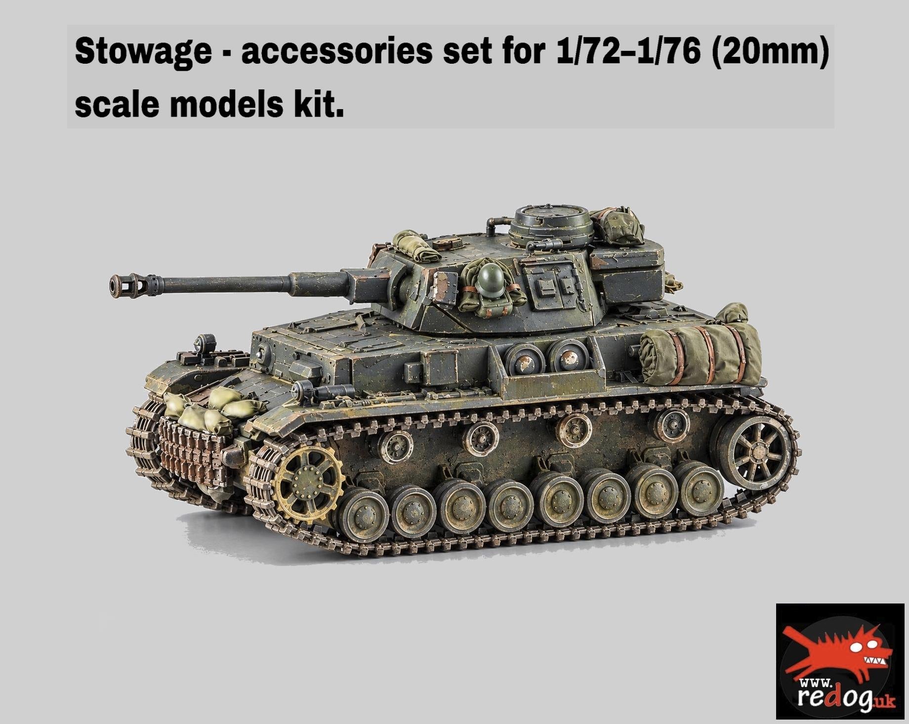 1:72 -  Panzer IV Ausf F2 Tank  Scale Model Stowage  set - 72pz4f
