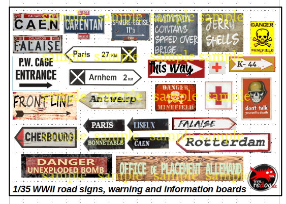 Redog 1:35 - WWII road signs - Normandy Germany /diorama accessories /P2