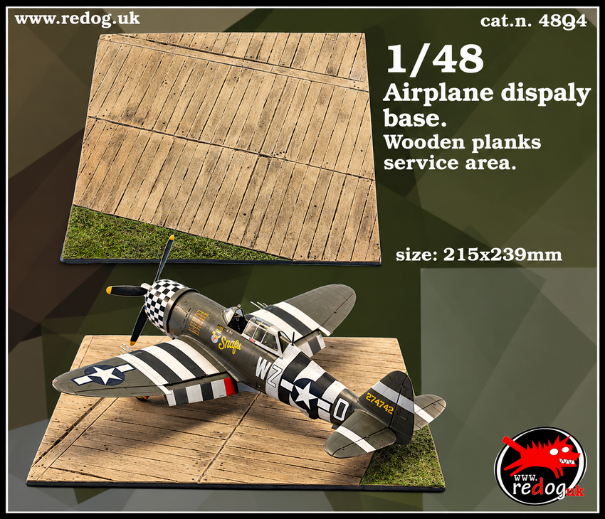 1:48 Redog - Wooden Plank Deck Airplane Model Display Base