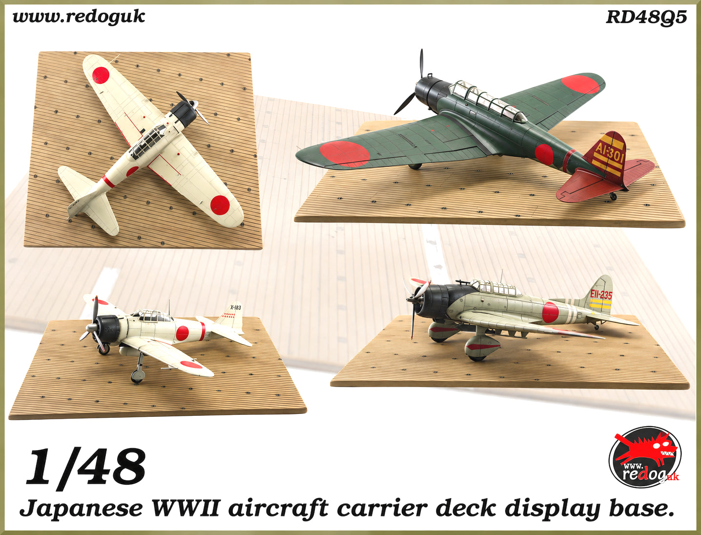1:48 redog - Japanese Carrier Deck Scale Model Display Base.