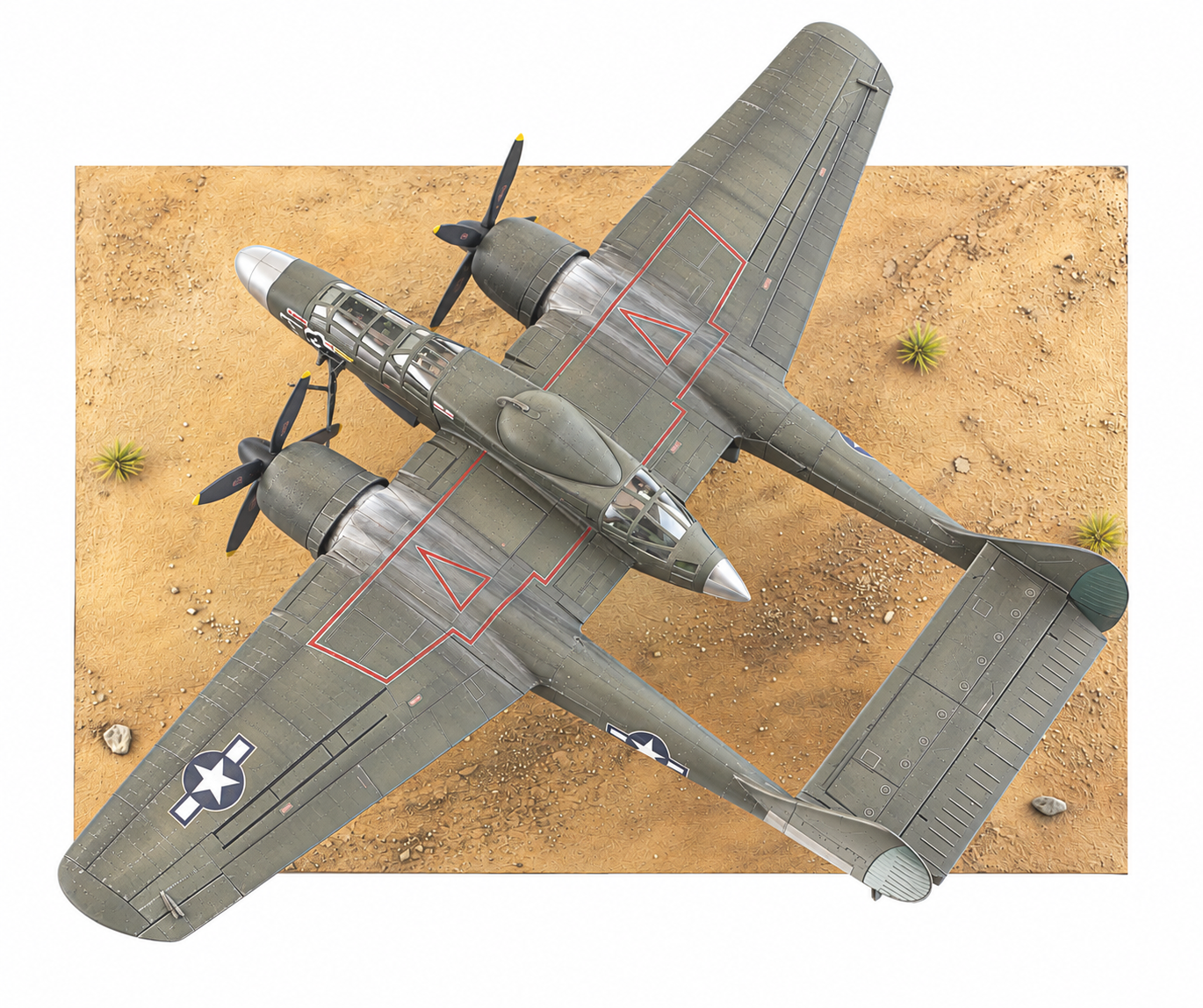 1:48 Redog - Air plane model kit display base - desert filed