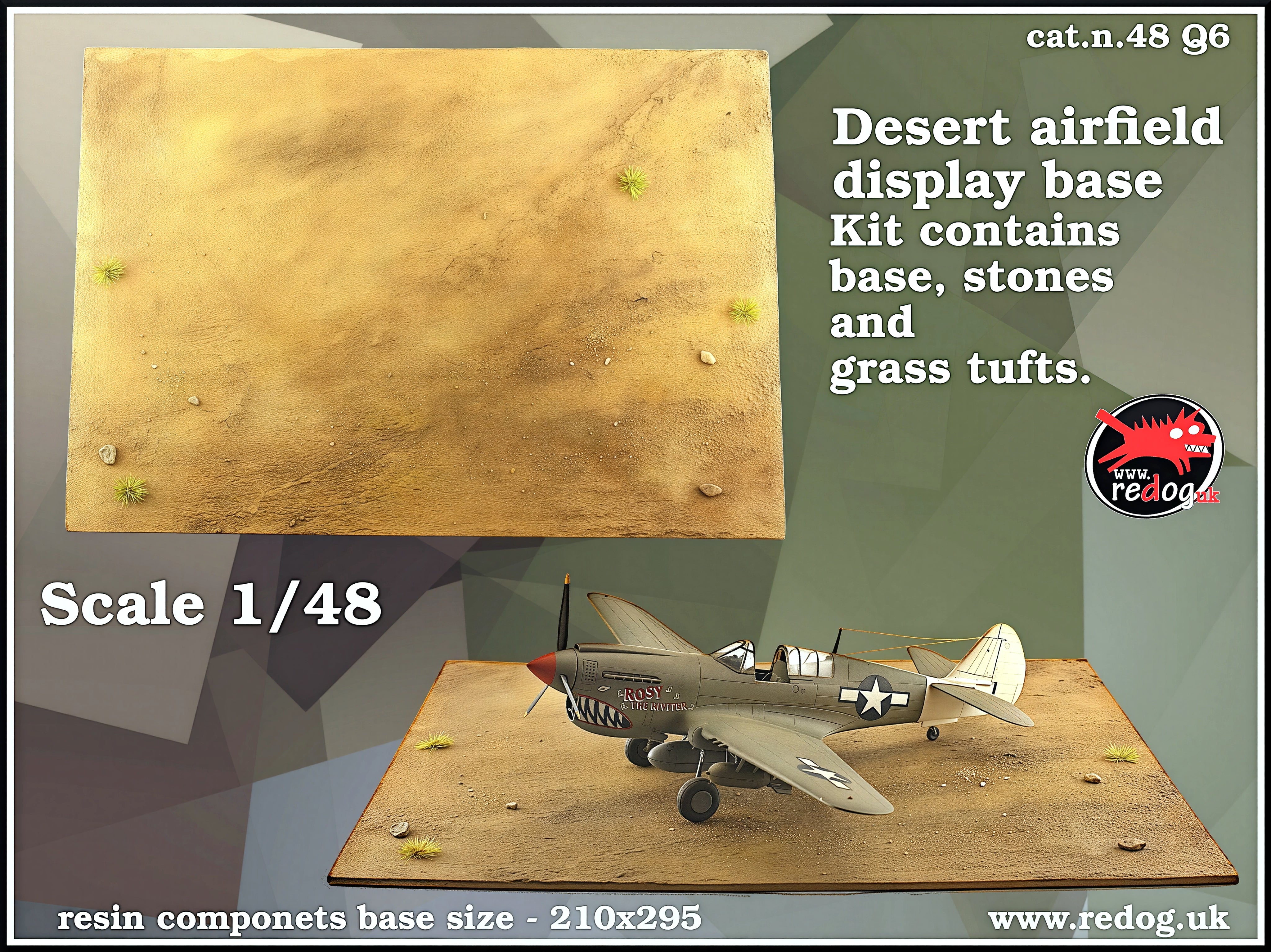 1:48 Redog - Air plane model kit display base - desert filed