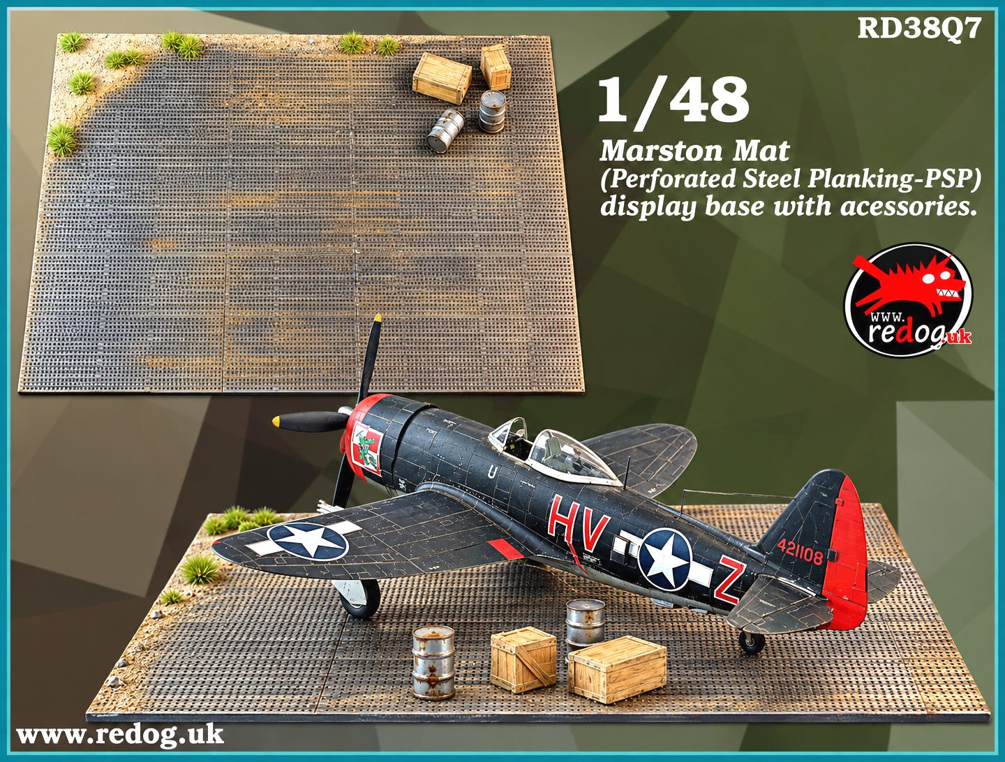 1:48 Redog - Marston Mat Airplane model  kits disply base.