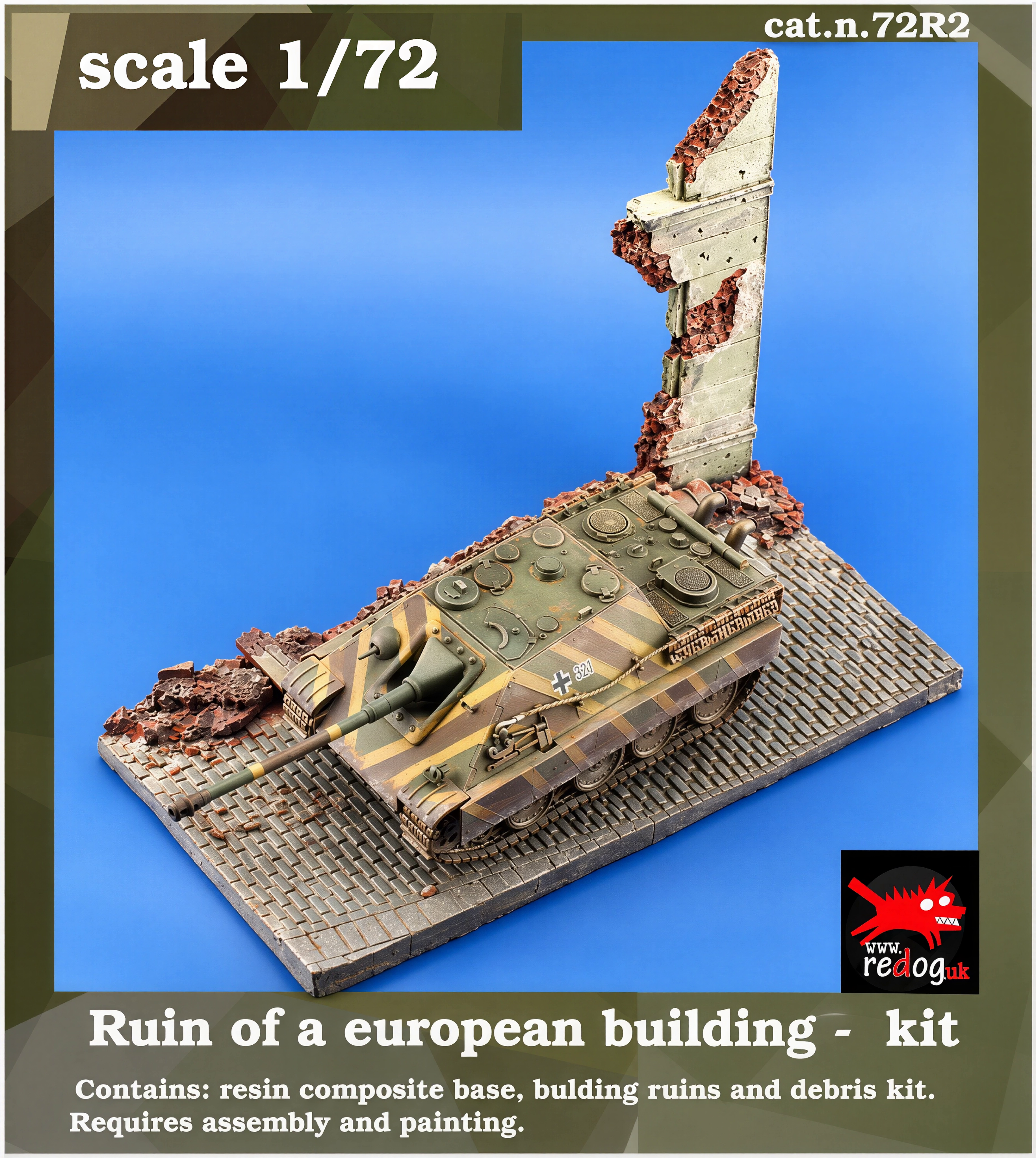 1:72 Redog - Street Ruins Scale Model Display Base/Small Diorama