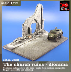 1:72Redog -  Ruined Church  Scale Model  Diorama - r3