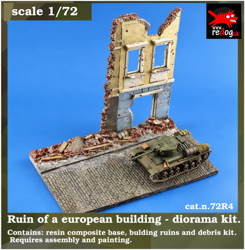 1:72 Redog - Model Display Base Diorama Ruined Building - r4