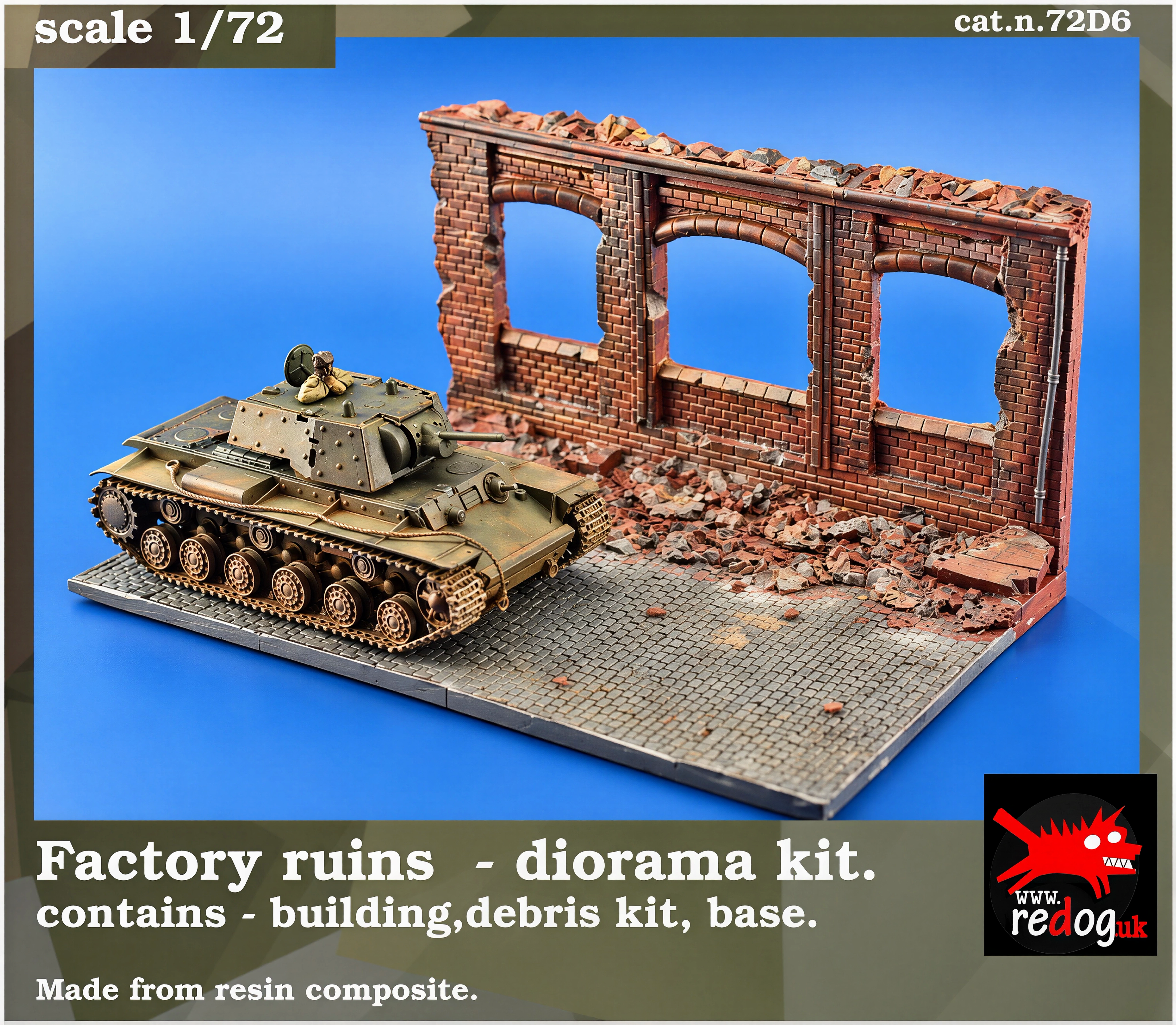 1:72 Redog - Ruined Factory Scale Model Display Base / Diorama /R6