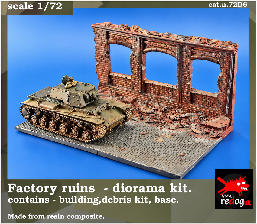 1:72 Redog - Ruined Factory Scale Model Display Base / Diorama /R6