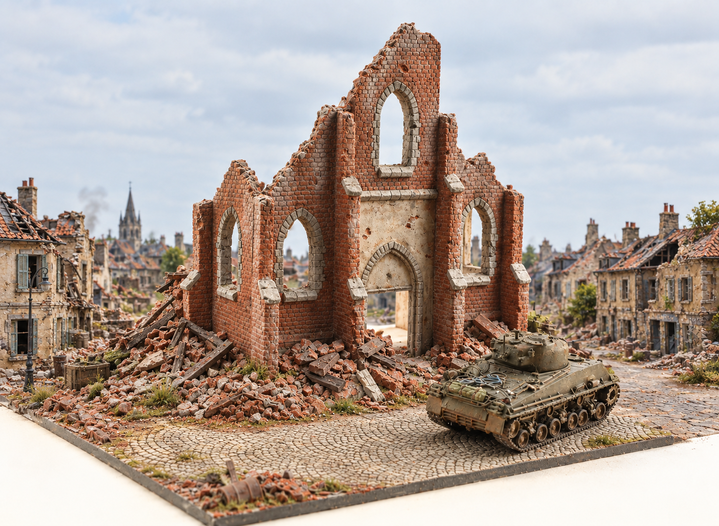 1:72 Redog - Scale Model Display Base / Diorama -  Ruined   cathedral - r7