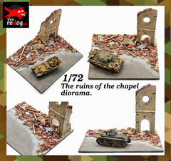 1:72 Redog - Diorama  for Scale Models - The ruins of chapel - r8