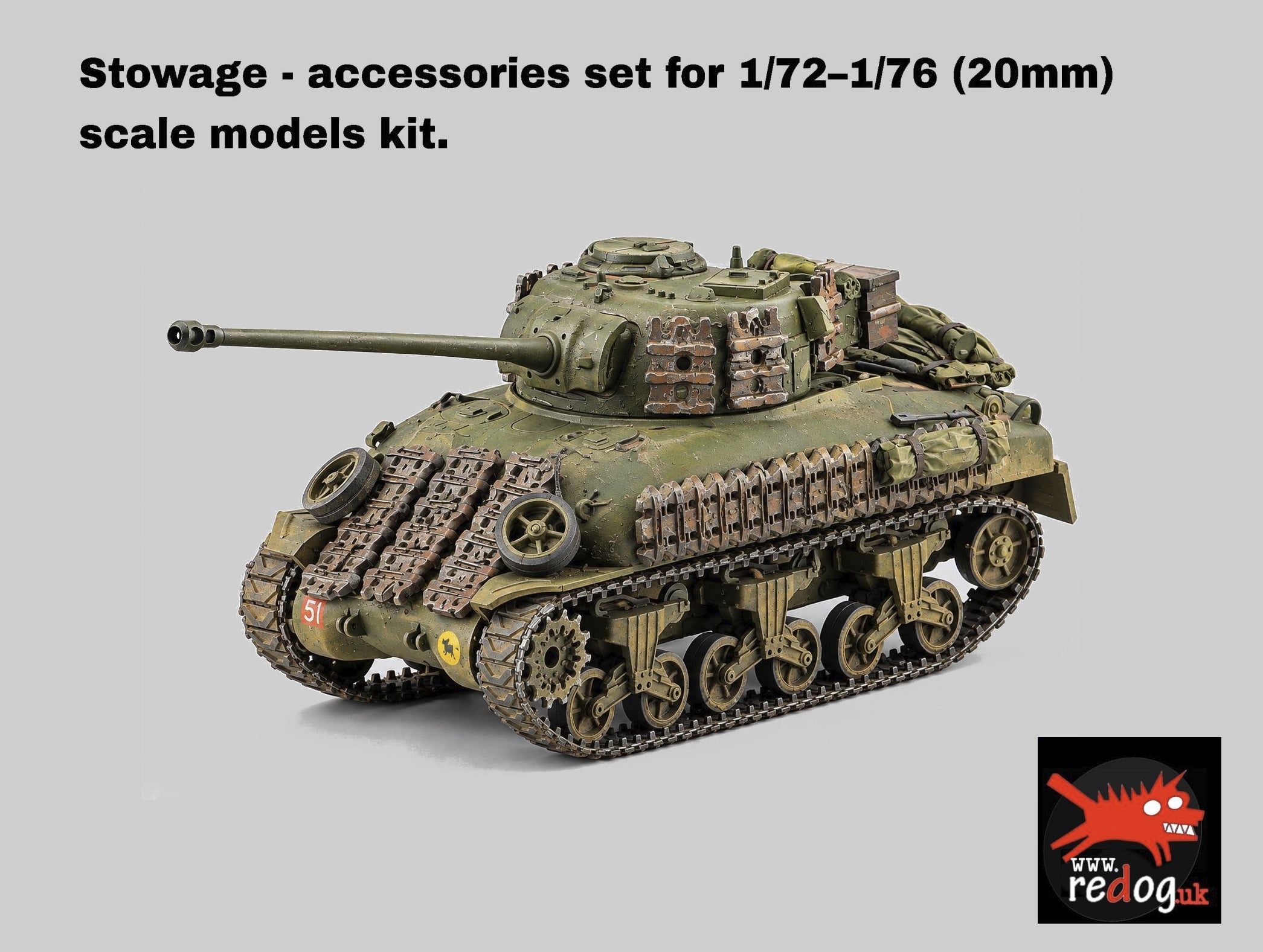 1:72:76 Sherman Firefly Additional Armour Tank Scale Model Stowage Kit /Sh7