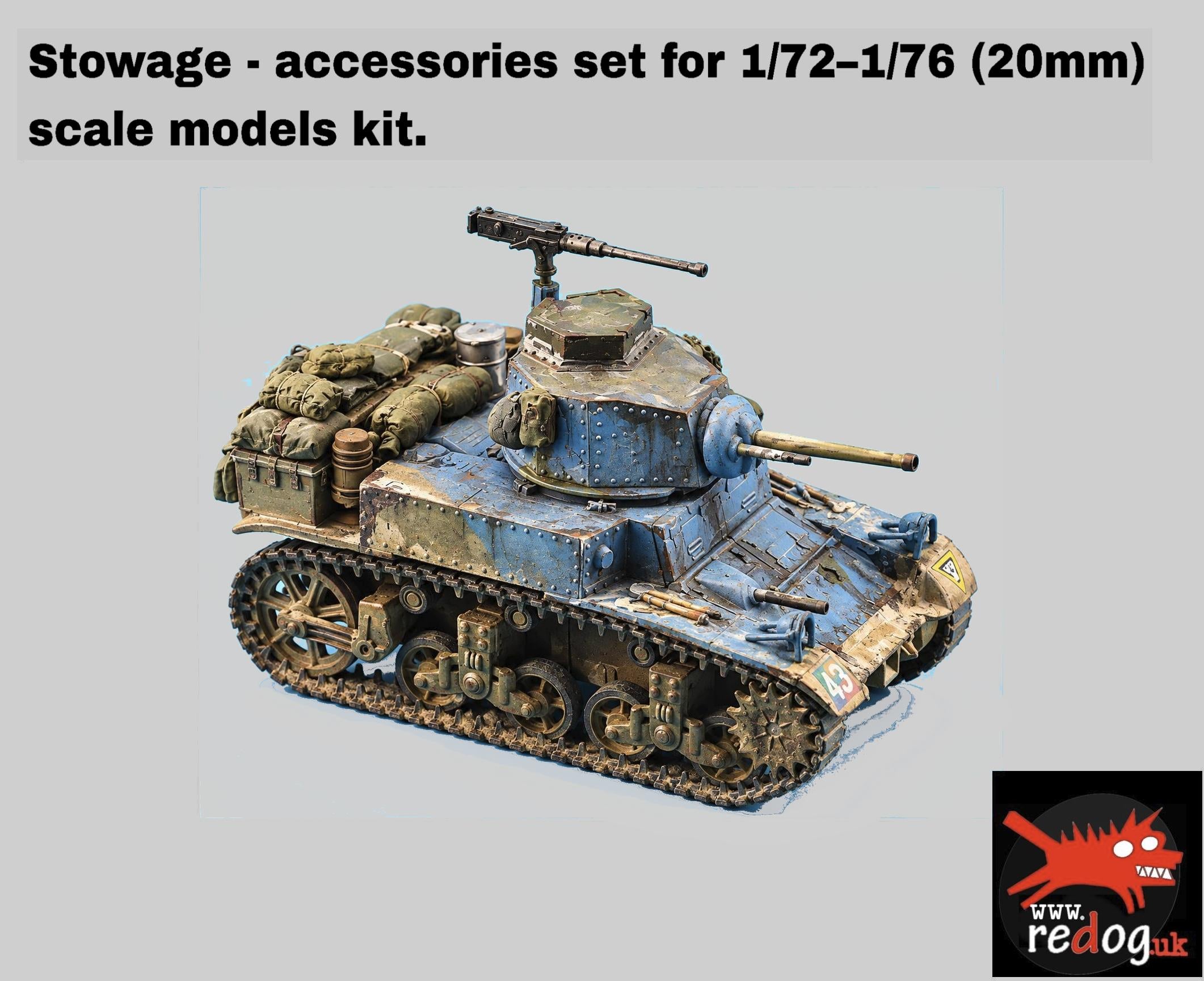 1:72 M3 Stuart Honey Tank  scale  model stowage set - 72v/s