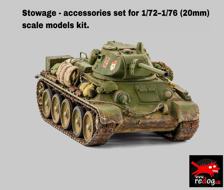 1:72 T34 Soviet Tank Military Scale Model Stowage Kit Diorama Accessories