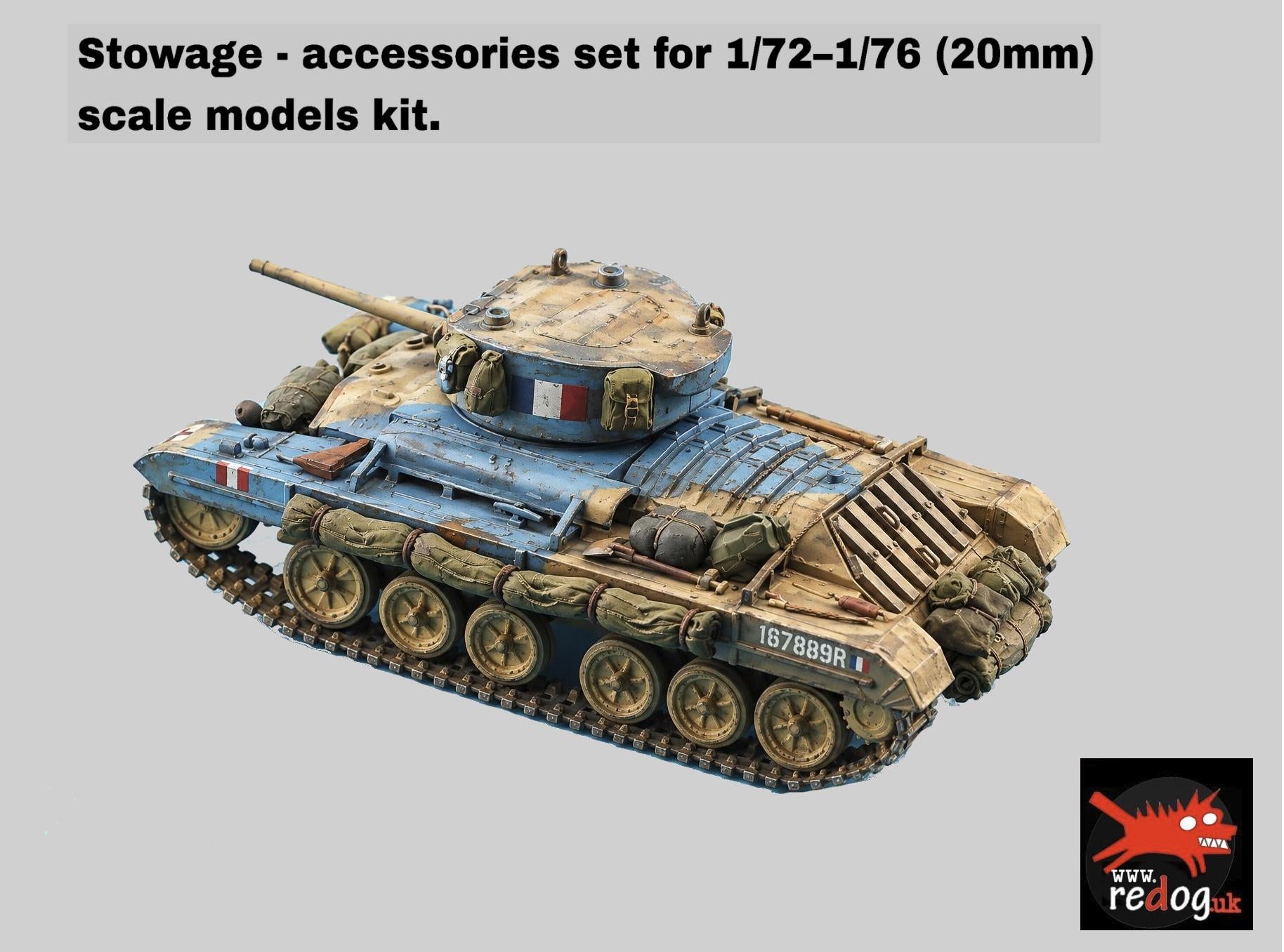 1:72 Valentine Mk II Tank  Scale Model Stowage Kit