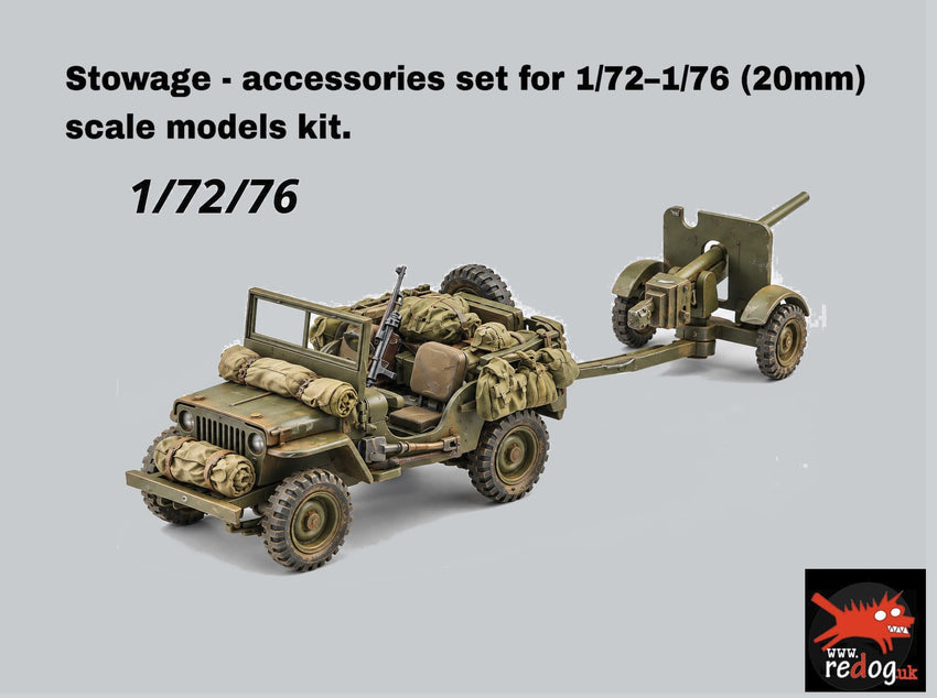 Redog 1/72 Willys Jeep - Military Scale Model Stowage set. - 72willys