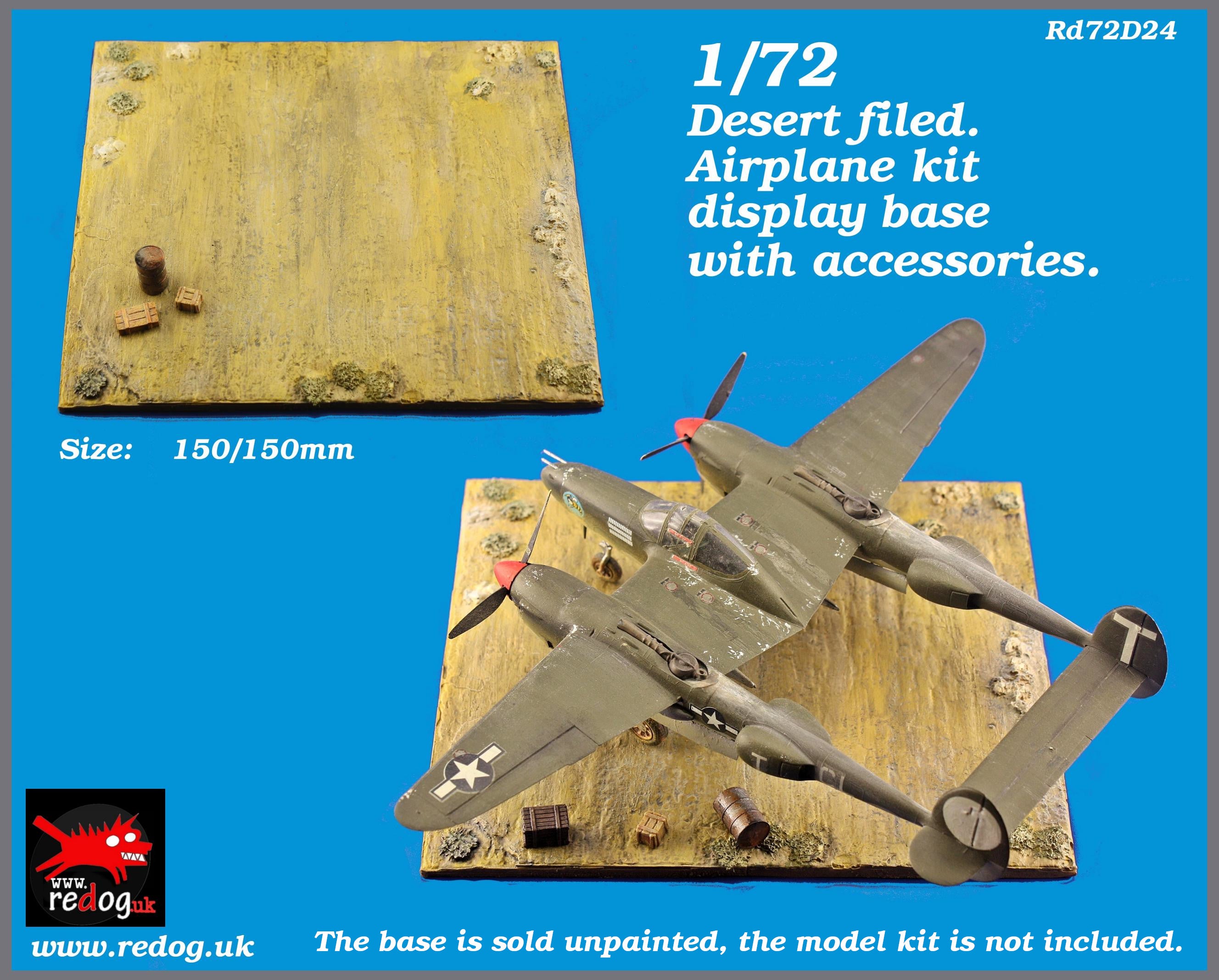 1:72  Redog Airplane model kit dispaly base - Desert field - d24