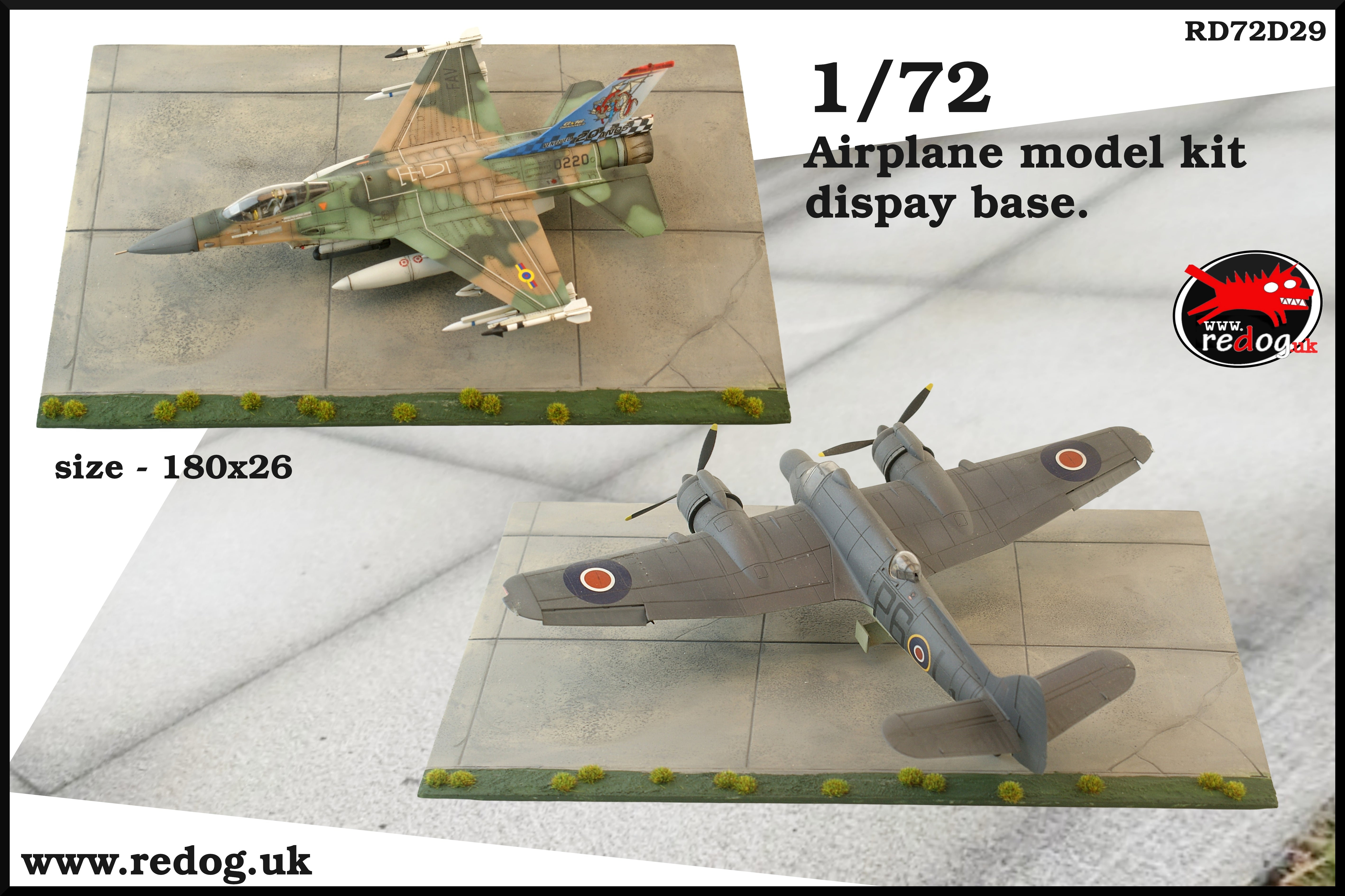 Redog 1/72 Airplane Scale Model Display Base /d29