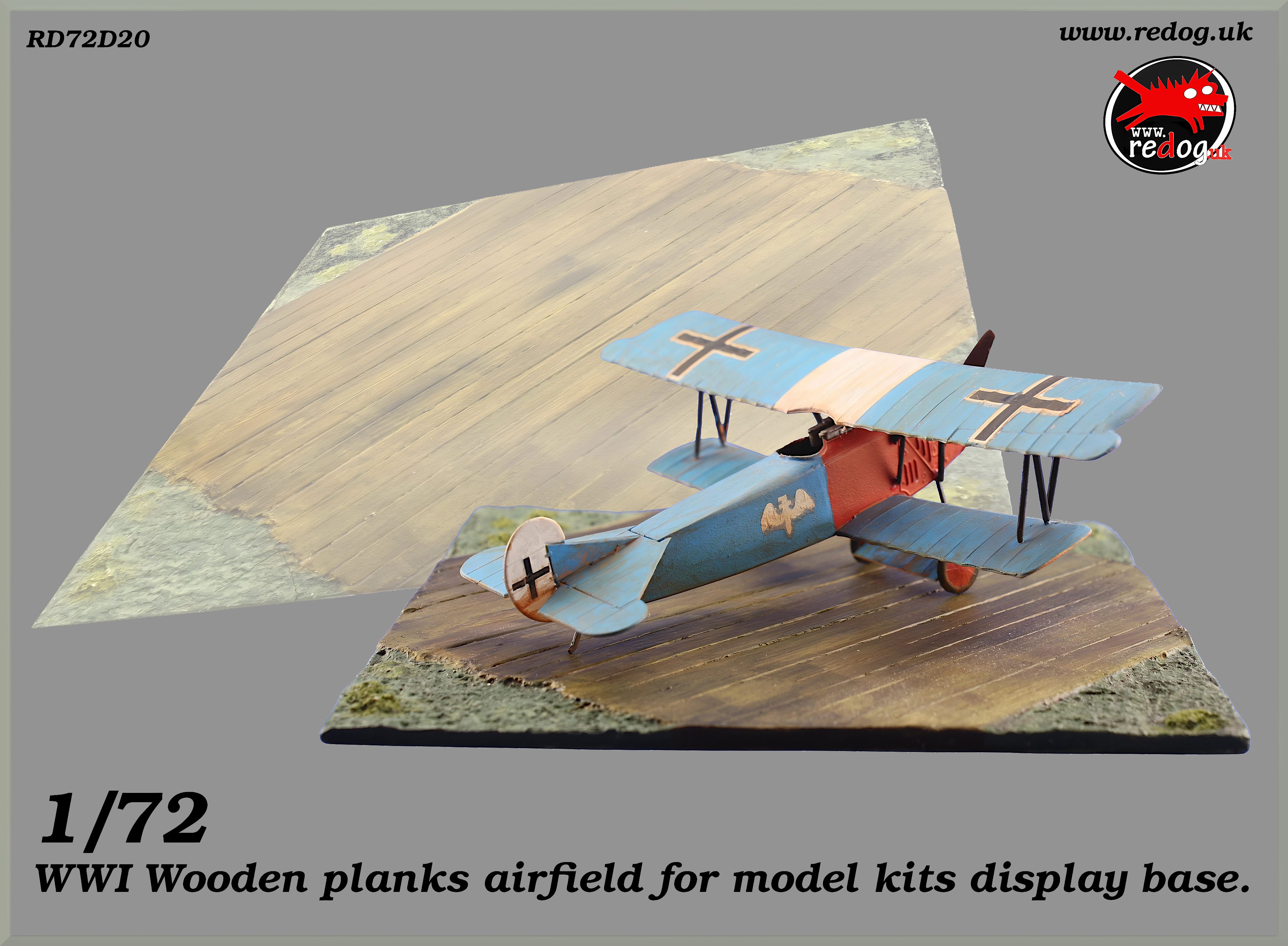 1:72 Redog  - WWI Diorama Display Wooden Planks Airplane Scale Models Kits D20