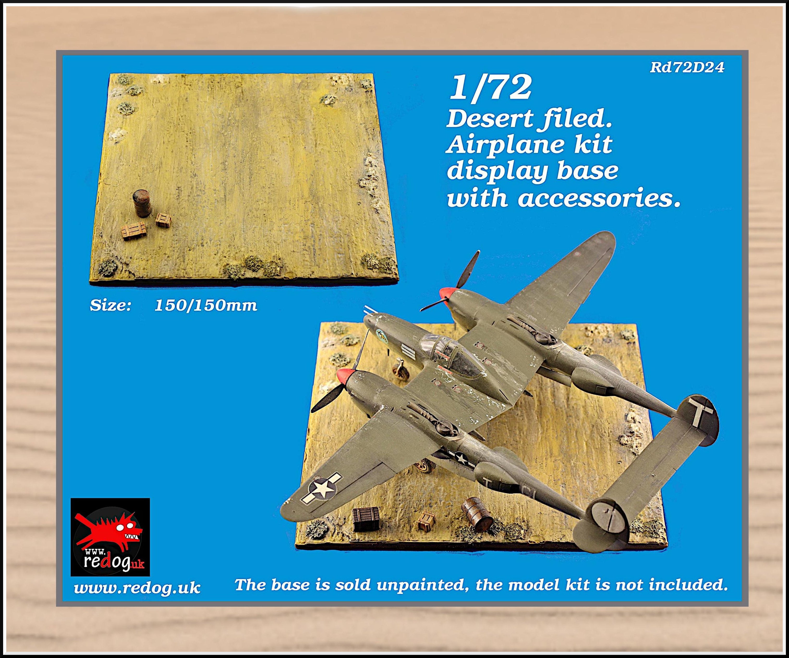 1:72  Redog Airplane model kit dispaly base - Desert field - d24