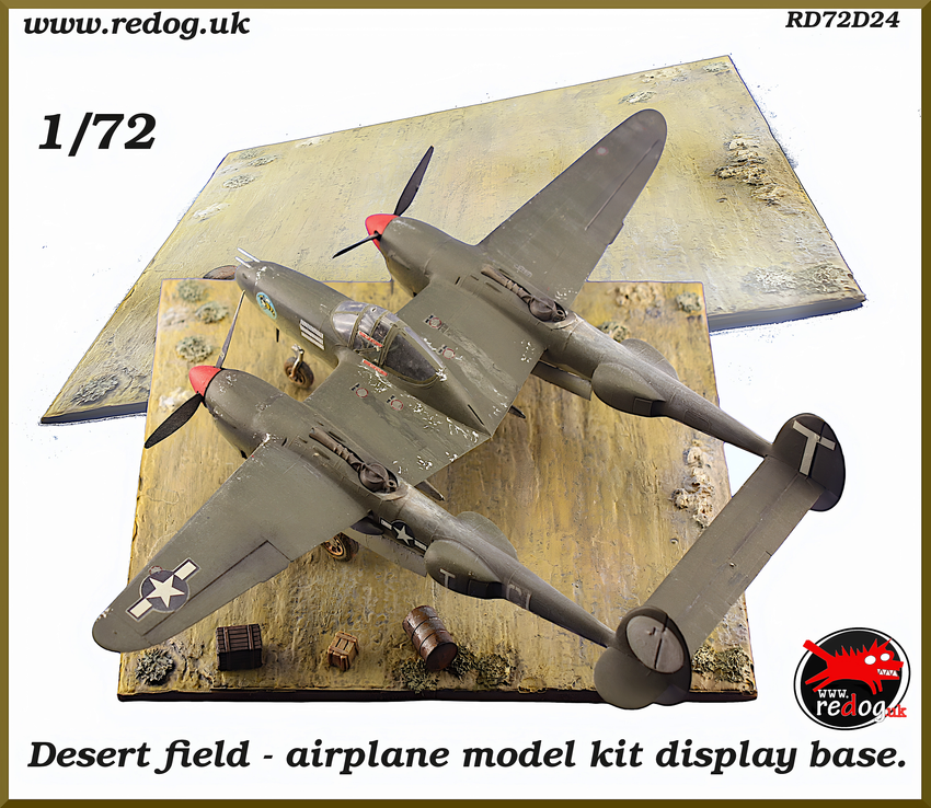 1:72  Redog Airplane model kit dispaly base - Desert field - d24