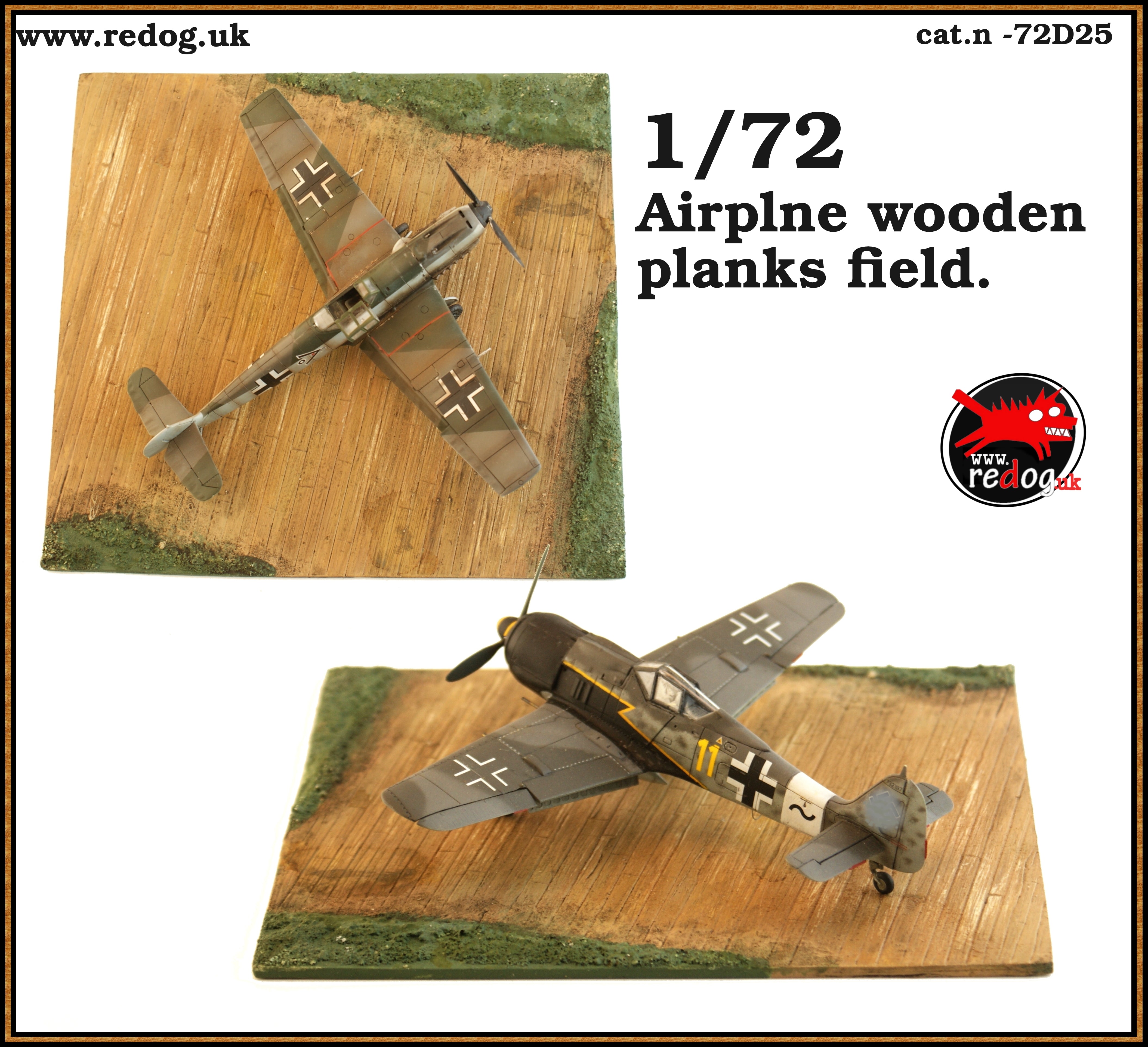 Redog 1/72 Wooden Planks Display Base For Airplanes Scale Models Kits D25