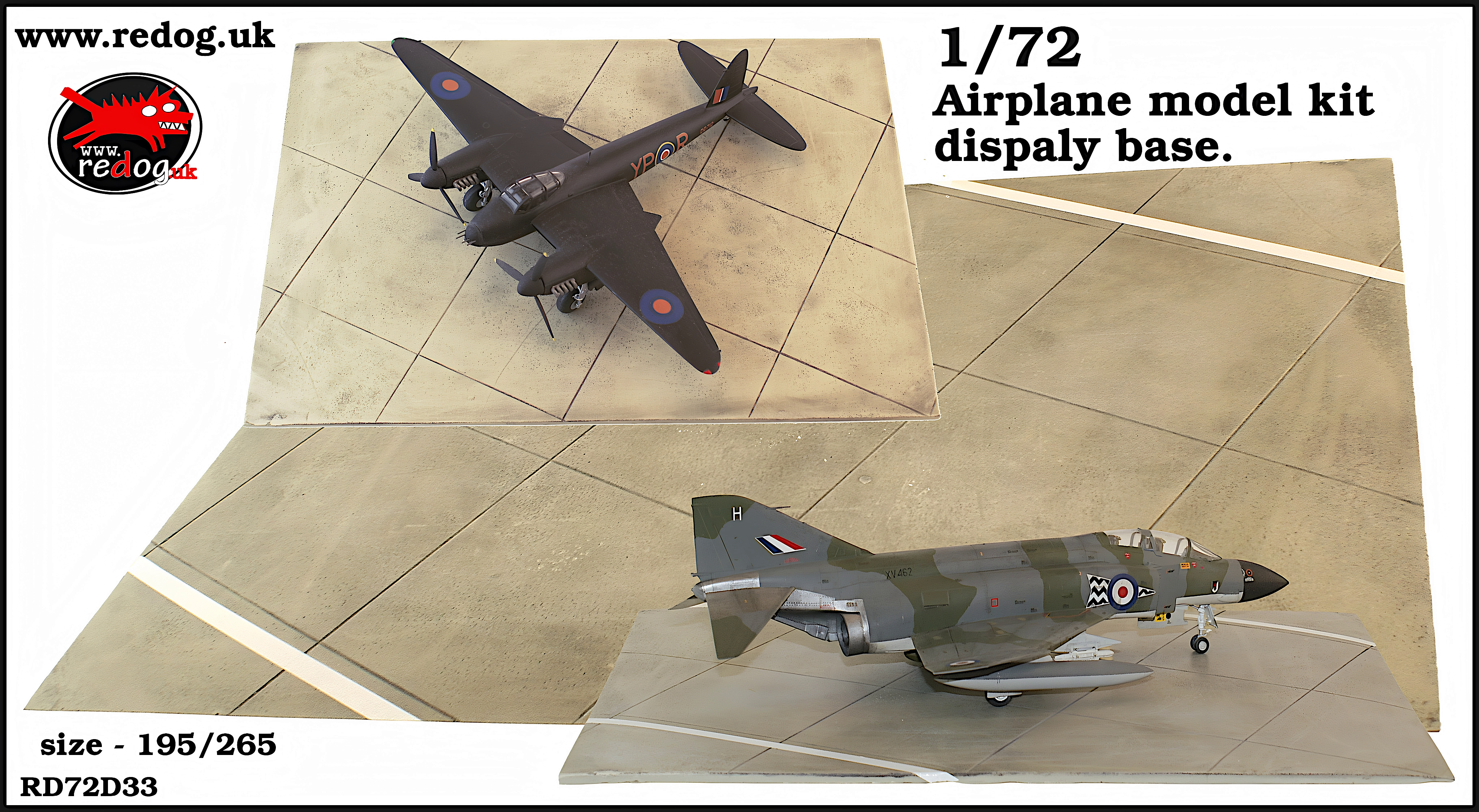 1:72 Redog Airplane model kit display base - d33