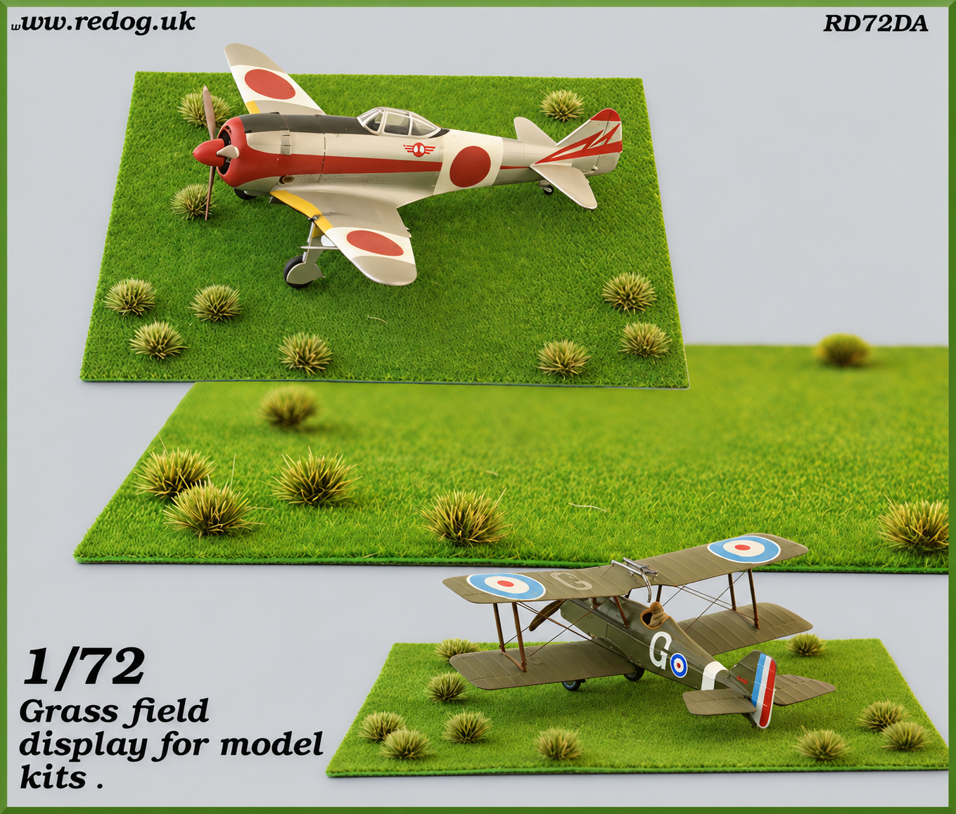 1:72 Redog - Grass field display for airplane model kits.