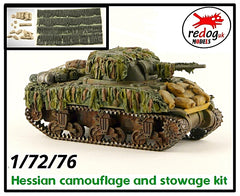 1:72 Sherman MK I Tank Scale Model Stowage and Hessian Camouflage Strips Kit /S3