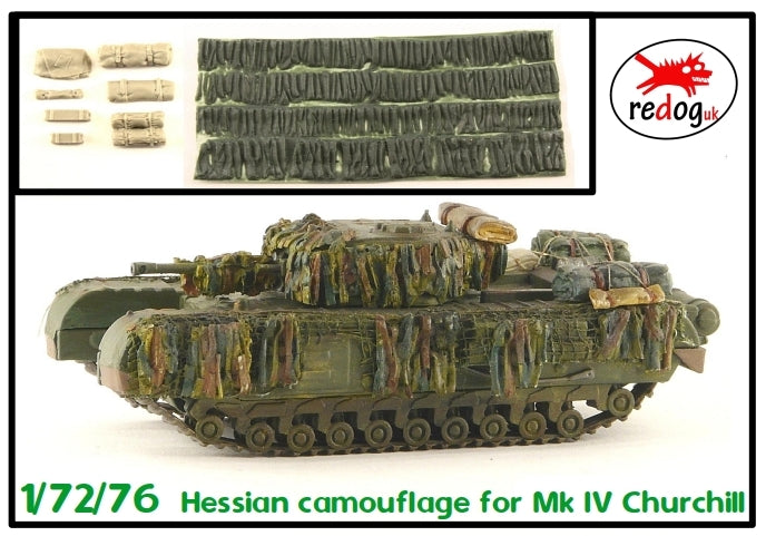 Redog 1:72 Churchill Tank Flexible Hessian Camouflage Scale Modelling Stowage Kit