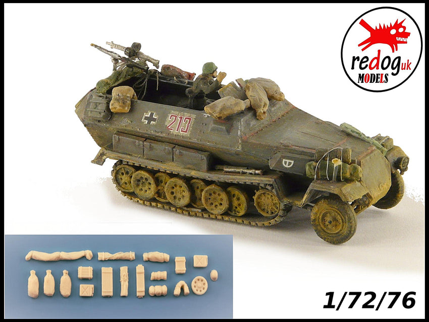1:72 or 1:76 Sd.Kfz.251 Hanomag Tank Military Scale Model Stowage Kit Accessories