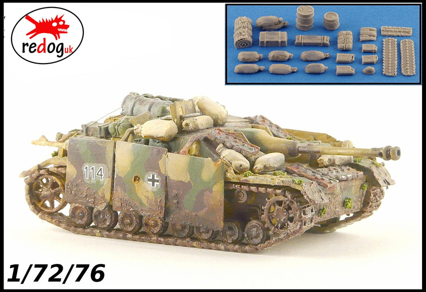 1:72 or 1:76 German Stug IV Tank Military Scale Model Stowage Kit Accessories