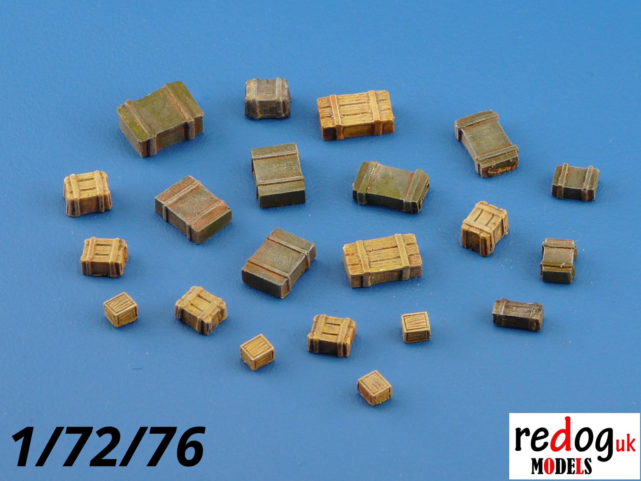 Redog 1:72:76 - Military Boxes Set Military Scale Modelling Stowage Diorama Accessorises B1 - redoguk