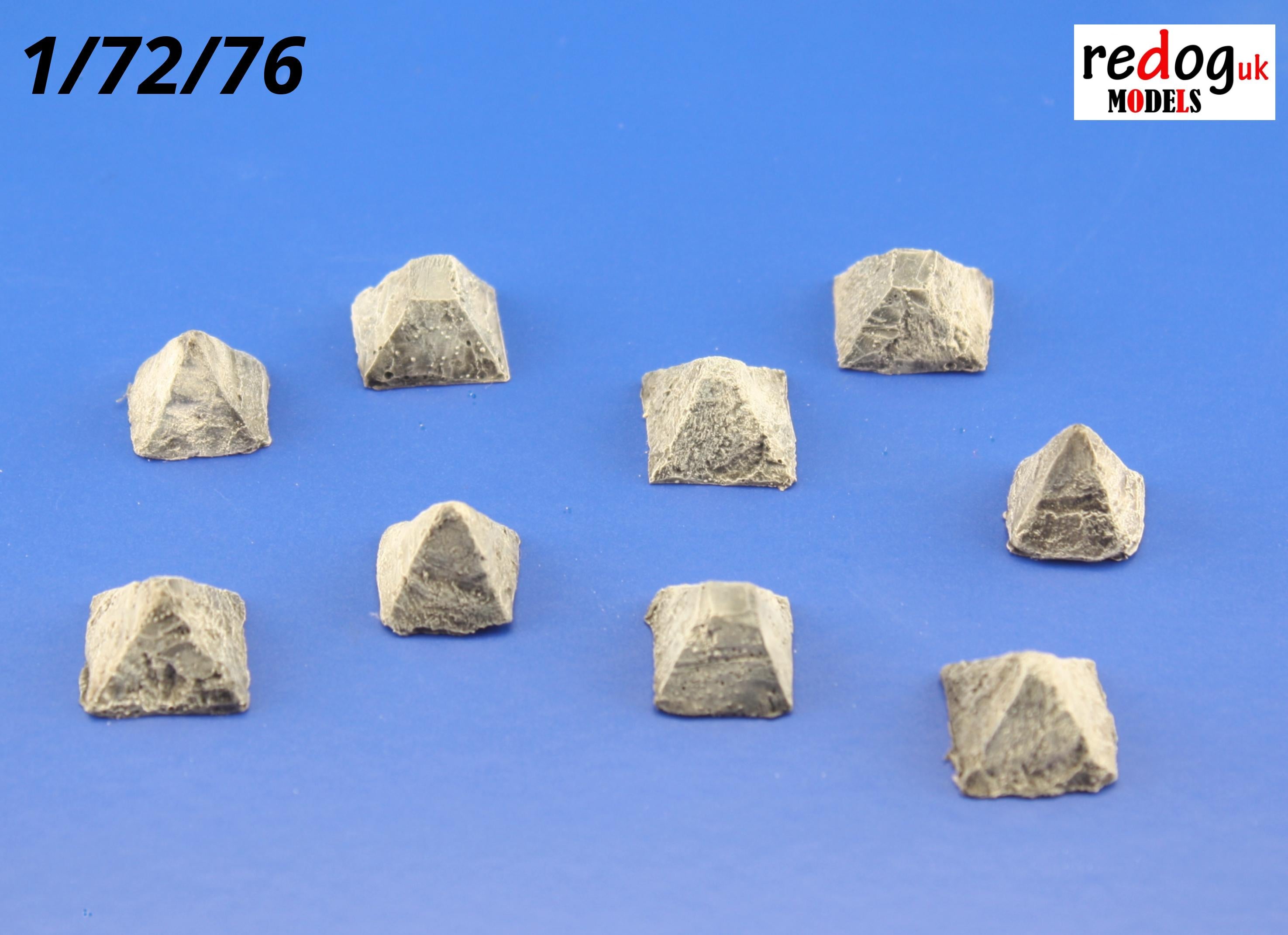 1:72 or 1:76  ANTI-TANK OBSTACLES resin diorama modelling accessories kit - redoguk