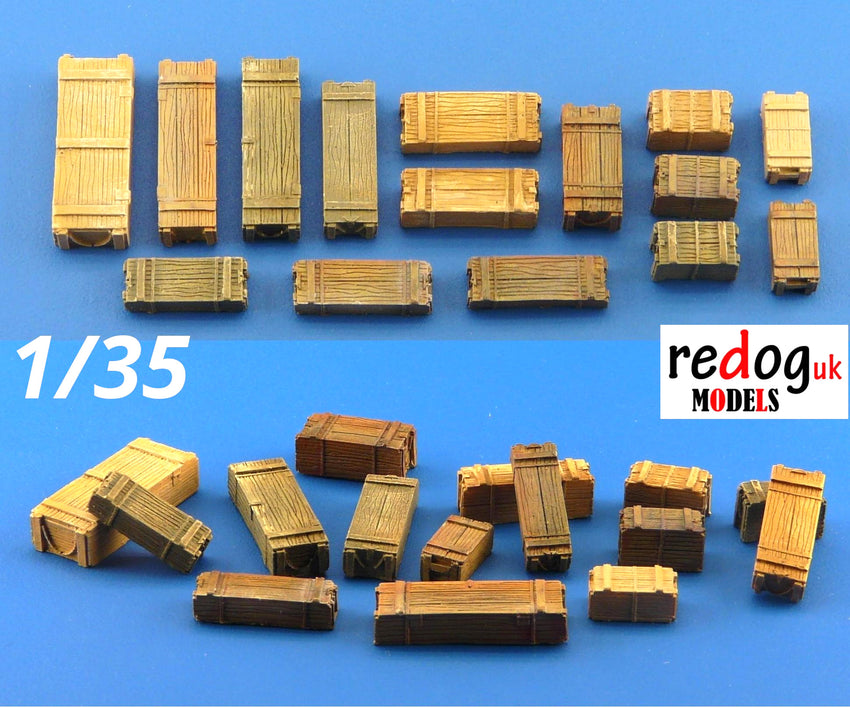 1/35 Wooden Boxes & Crates Cargo Set -13 Pieces Scale Modeling Military Stowage 1 - redoguk