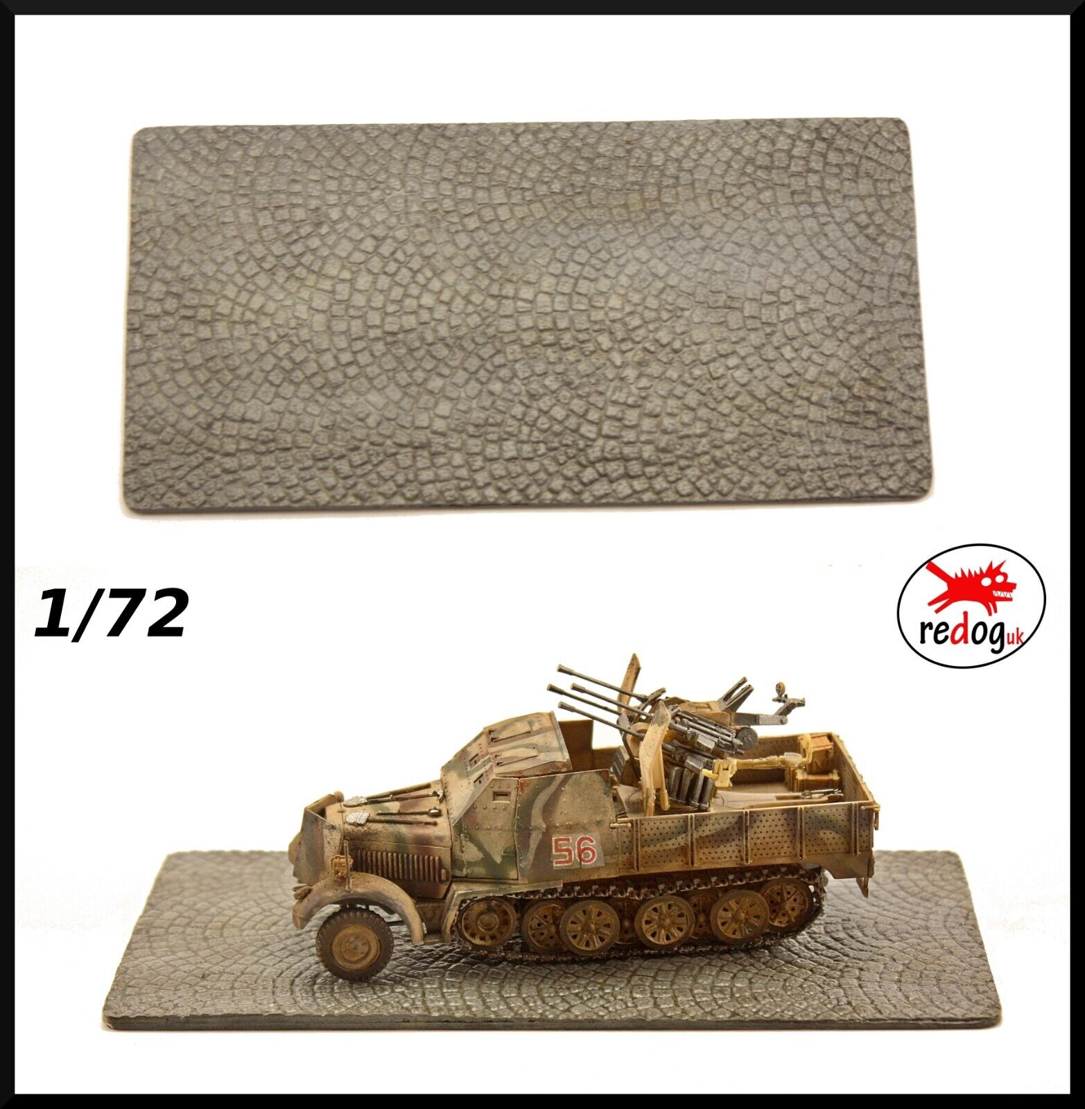 1:72  Paved Road Diorama Resin Base for Military Scale Model Vehicles D2 - redoguk