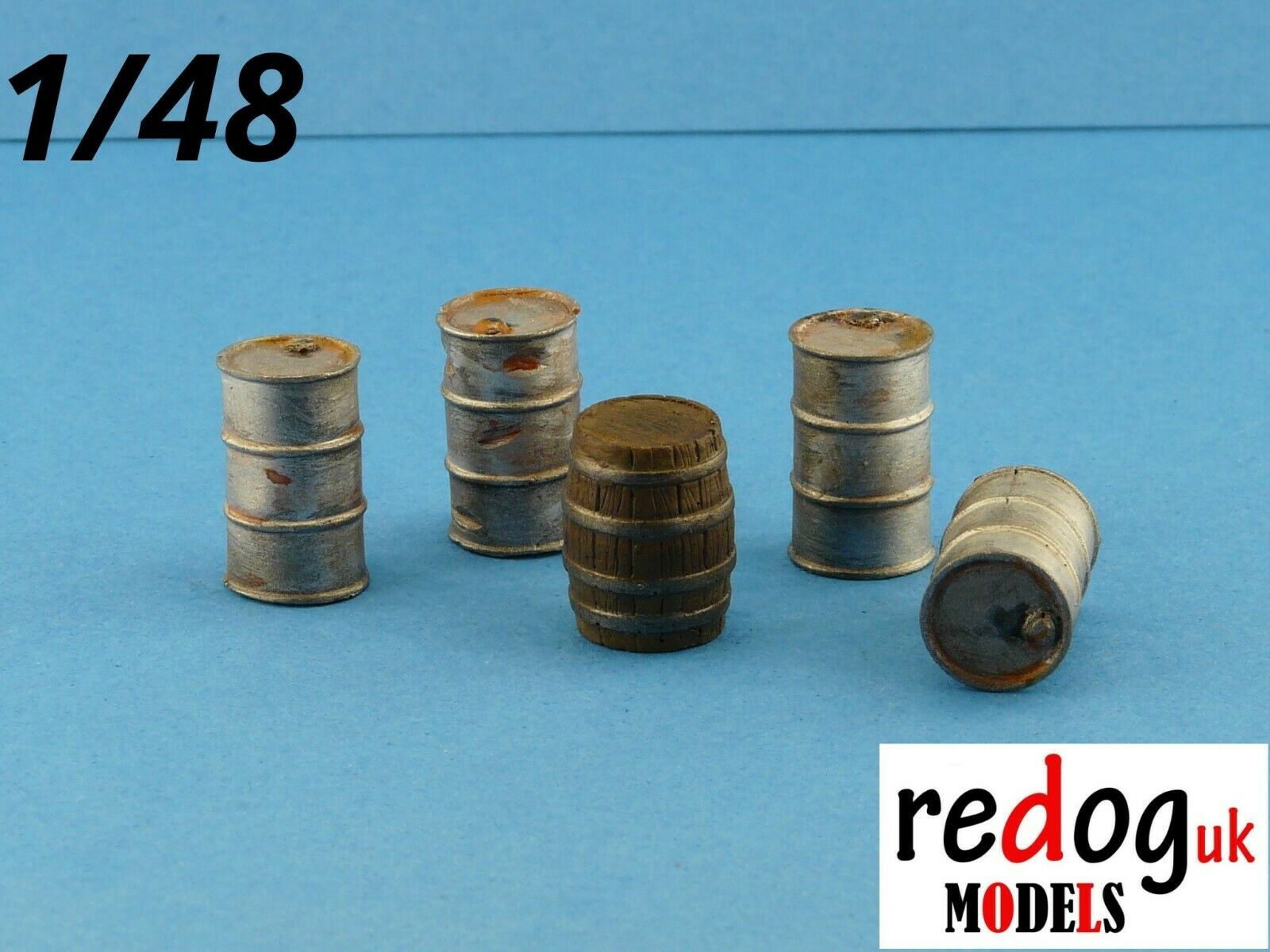 1/48 Barrels and Fuel Cans Set Cargo Military Scale Modelling Resin Stowage 3 - redoguk