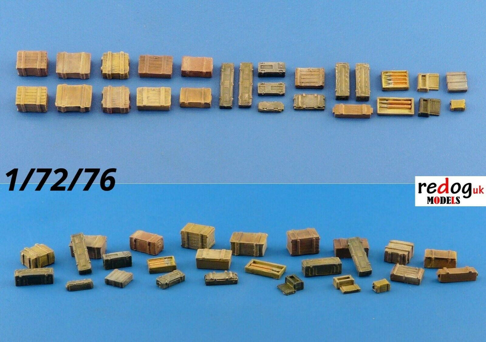 1/72  Crate and Boxes 33 Pieces Scale Modelling Resin Stowage Kit   B3 - redoguk