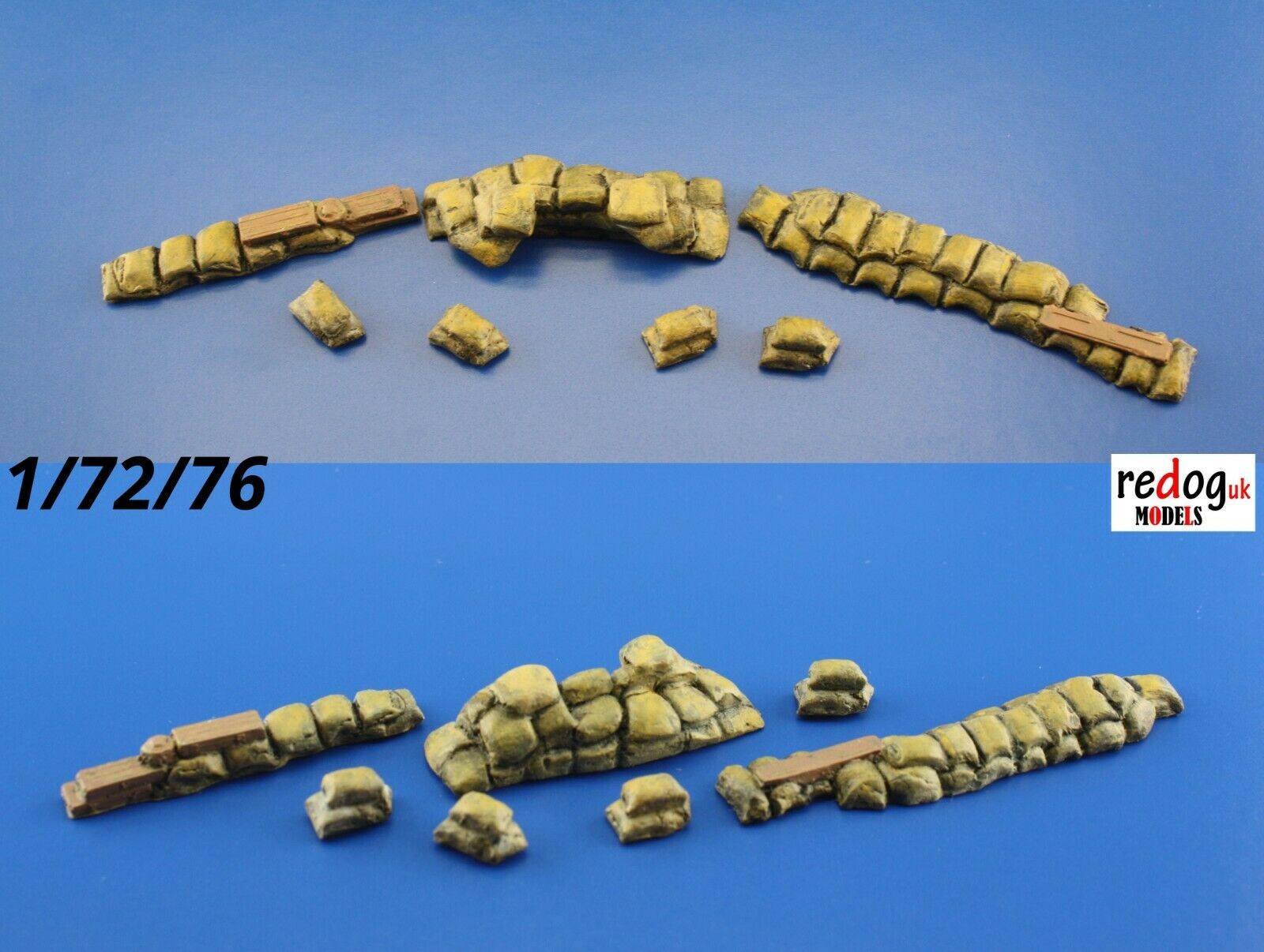 1/72 Military Sandbags Trenches / Resin Diorama Kit Model Building - redoguk
