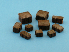 28mm  Crates Set -  Wargames Scenery  - Warhammer Wooden Boxes - 10 Pieces - - redoguk