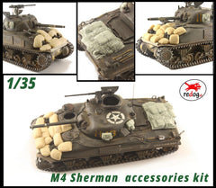 1:35 M4 Sherman Tank Stowage and Sand Bags Flexible Bags - Kit - redoguk